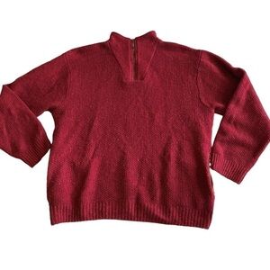 Orvis Wool Blend Quarter Zip Mock Neck Sweater